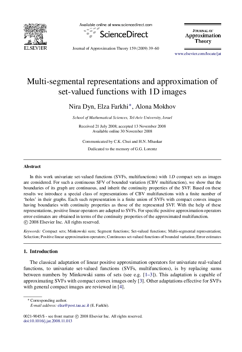 Multi-segmental representations and approximation of set-valued functions with 1D images
