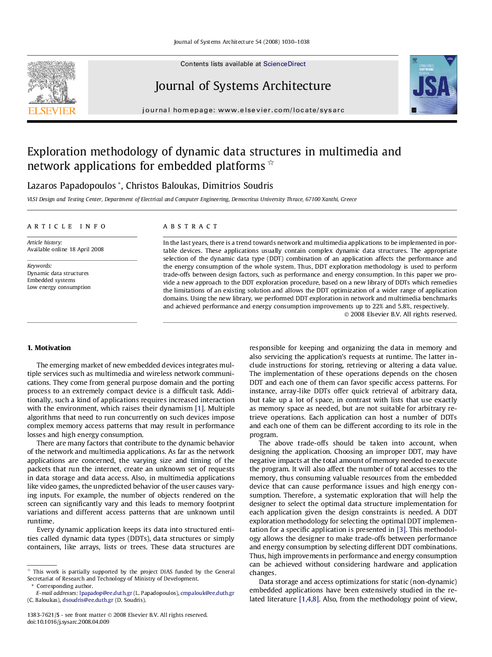 Exploration methodology of dynamic data structures in multimedia and network applications for embedded platforms 