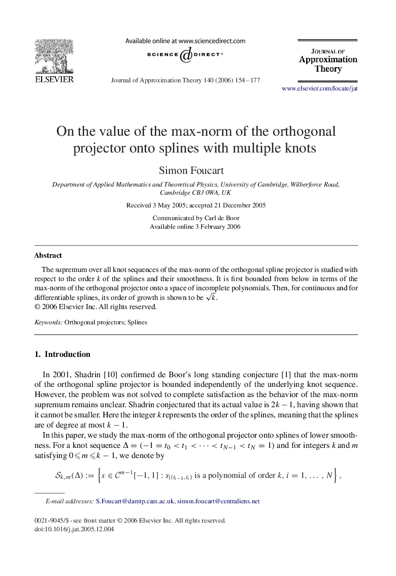 On the value of the max-norm of the orthogonal projector onto splines with multiple knots