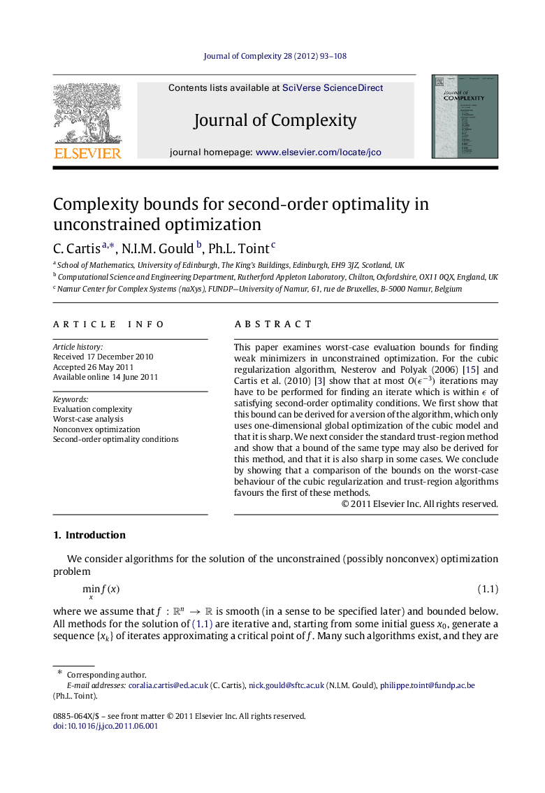 Complexity bounds for second-order optimality in unconstrained optimization