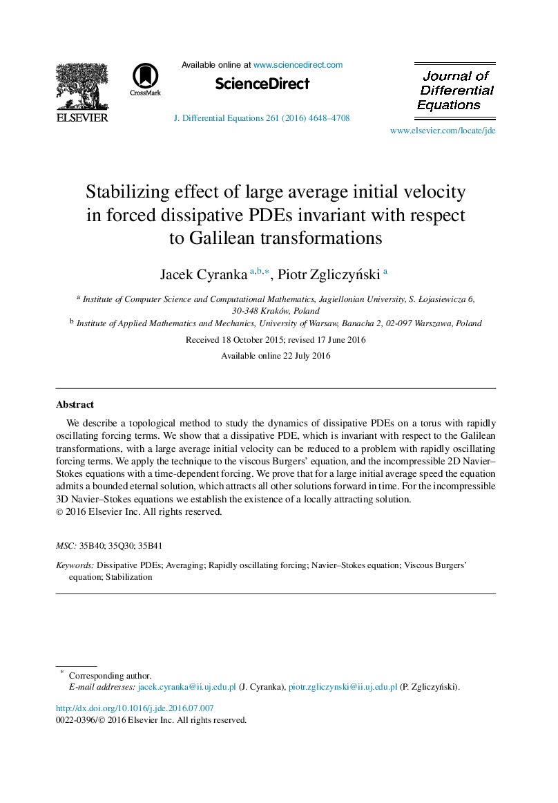 Stabilizing effect of large average initial velocity in forced dissipative PDEs invariant with respect to Galilean transformations