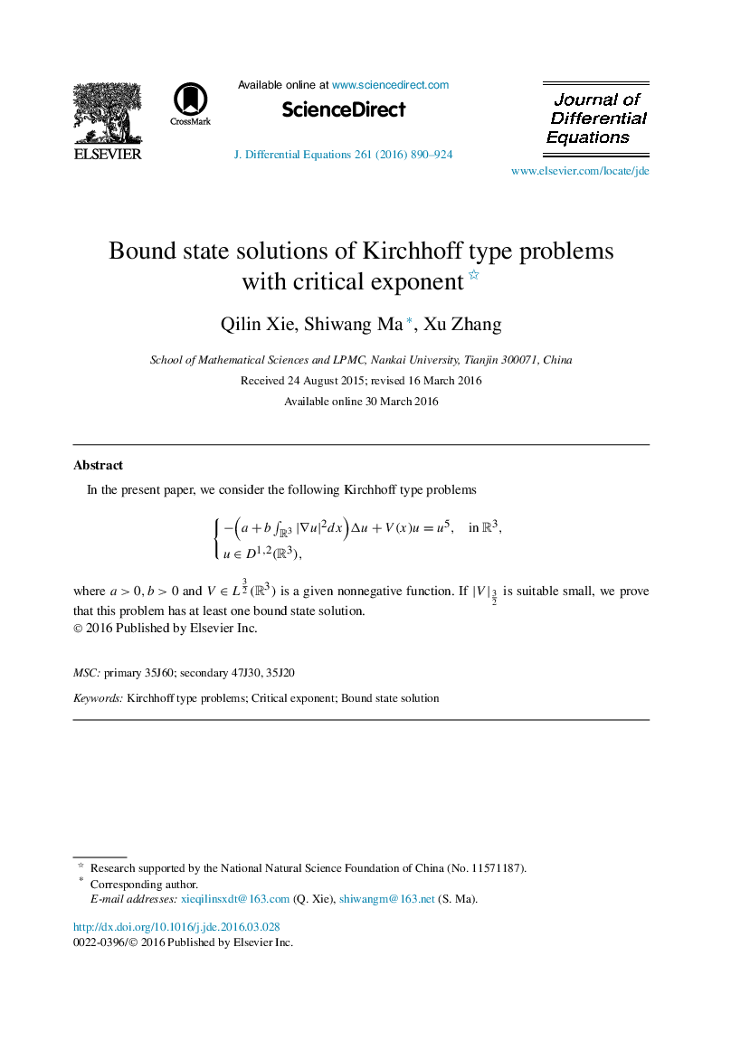 Bound state solutions of Kirchhoff type problems with critical exponent 