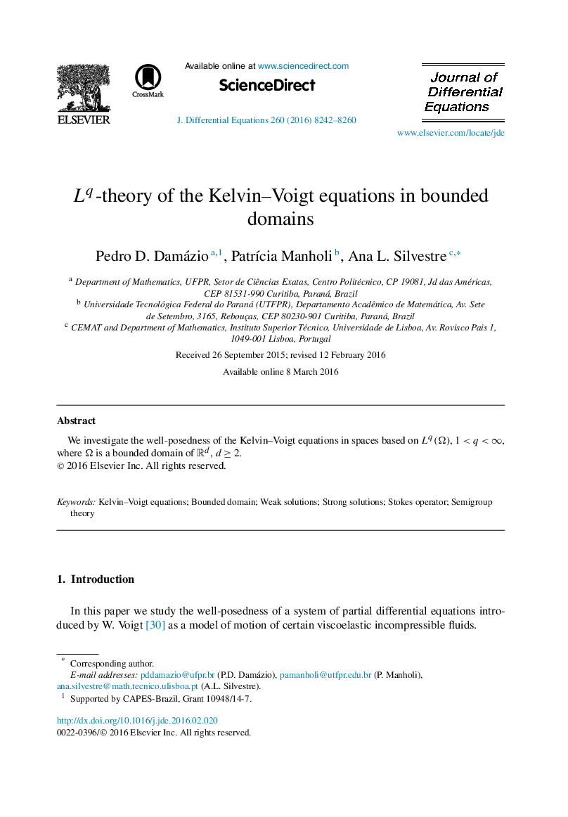 Lq-theory of the Kelvin–Voigt equations in bounded domains