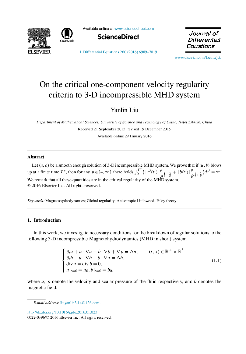 On the critical one-component velocity regularity criteria to 3-D incompressible MHD system