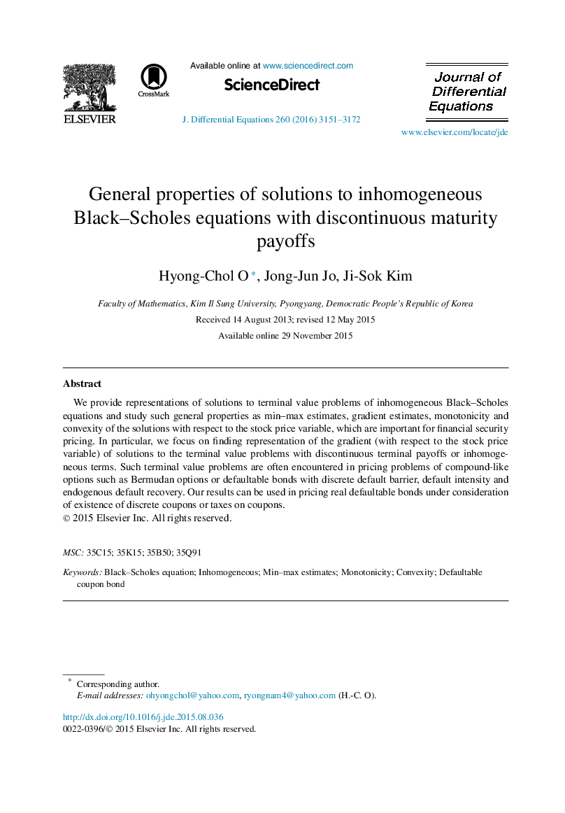 General properties of solutions to inhomogeneous Black–Scholes equations with discontinuous maturity payoffs