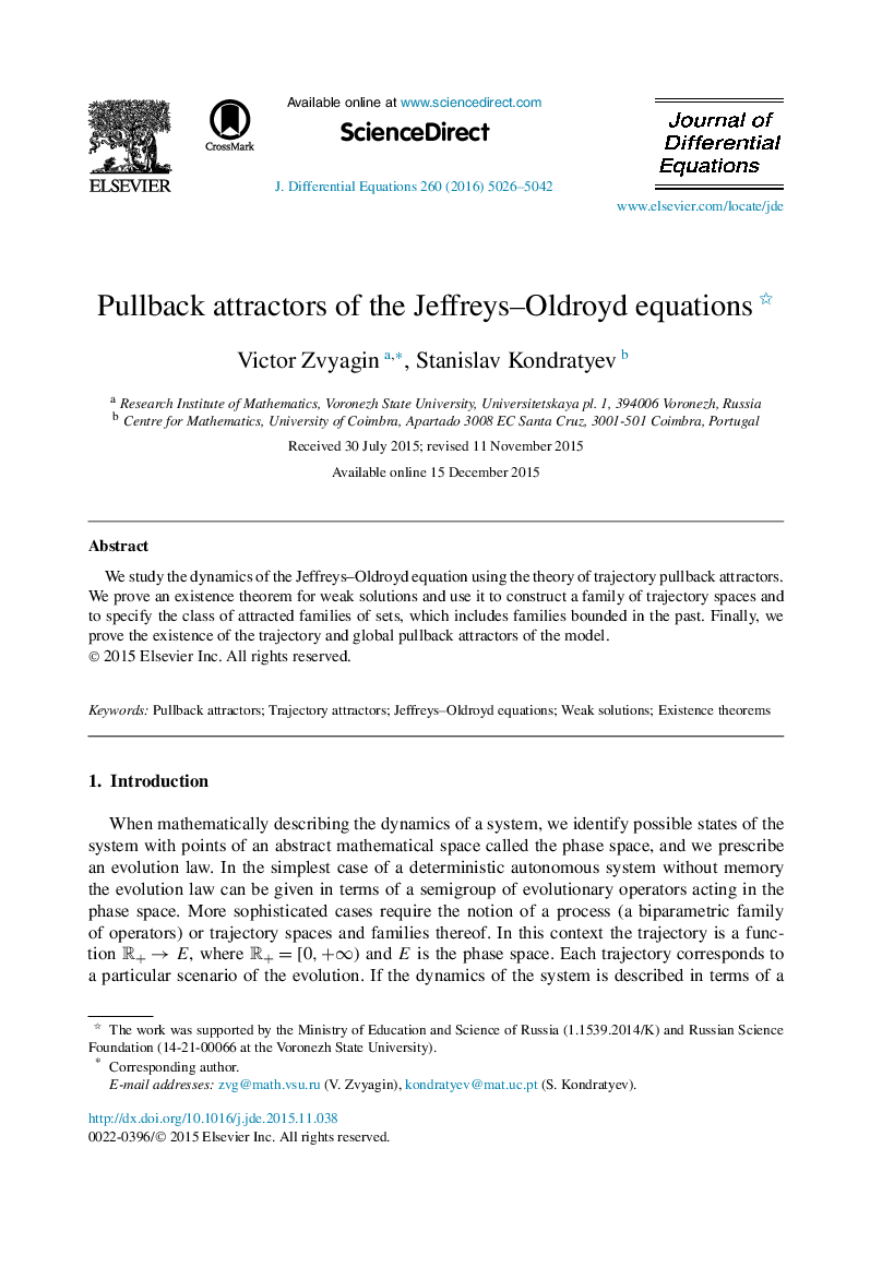 Pullback attractors of the Jeffreys–Oldroyd equations 