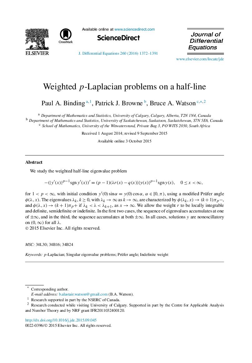 Weighted p-Laplacian problems on a half-line