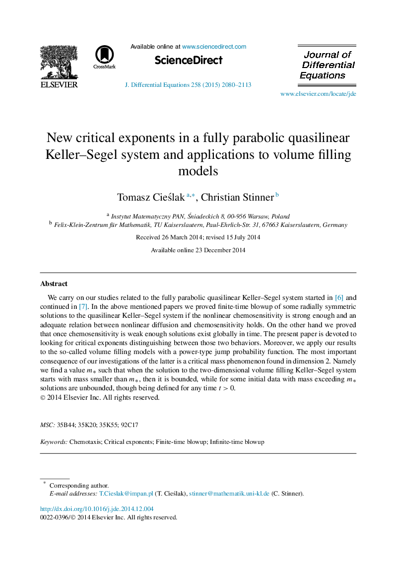 New critical exponents in a fully parabolic quasilinear Keller–Segel system and applications to volume filling models