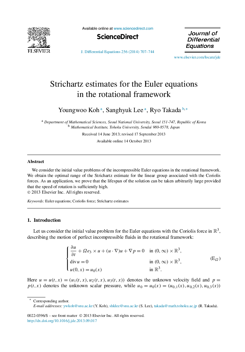 Strichartz estimates for the Euler equations in the rotational framework