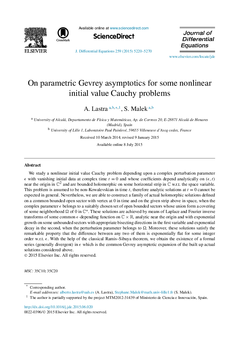 On parametric Gevrey asymptotics for some nonlinear initial value Cauchy problems