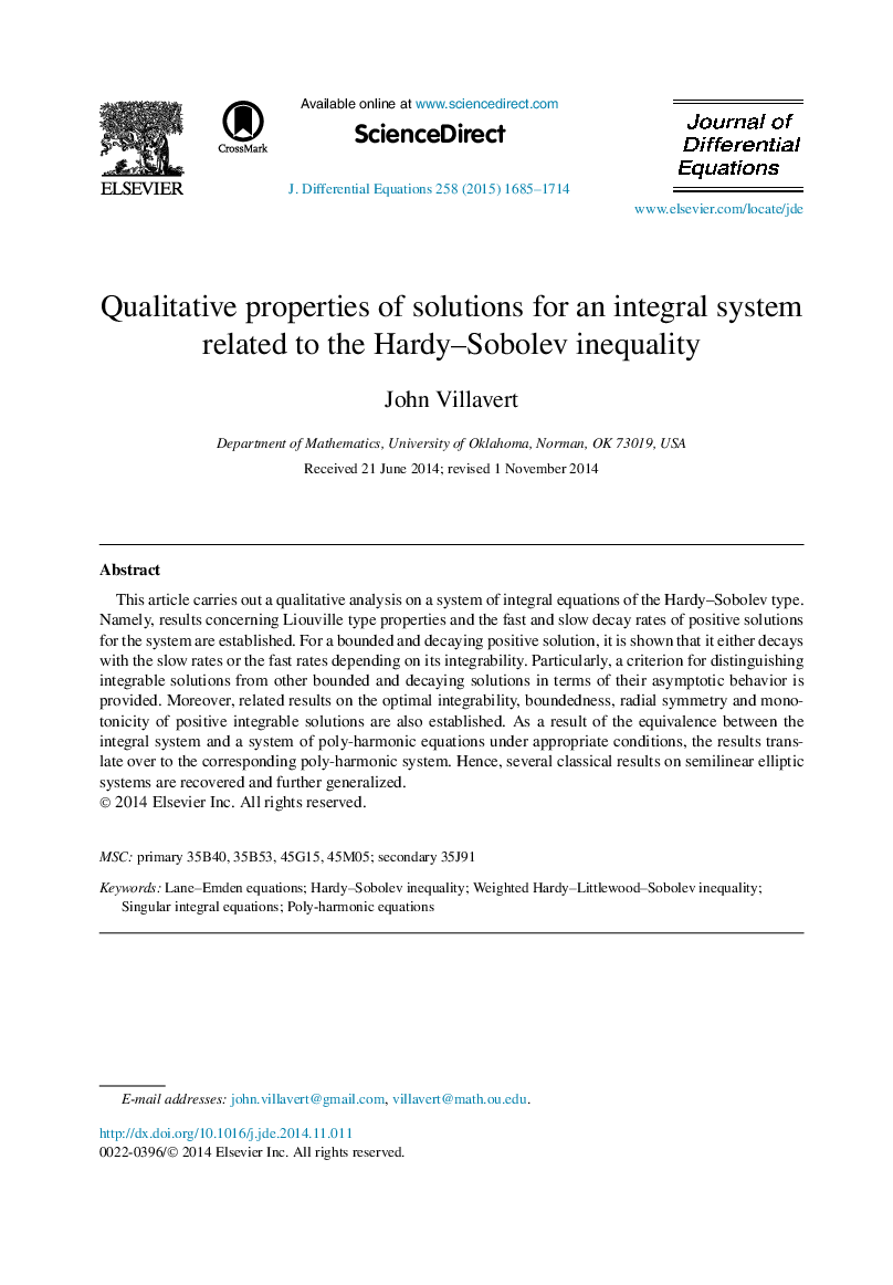Qualitative properties of solutions for an integral system related to the Hardy–Sobolev inequality