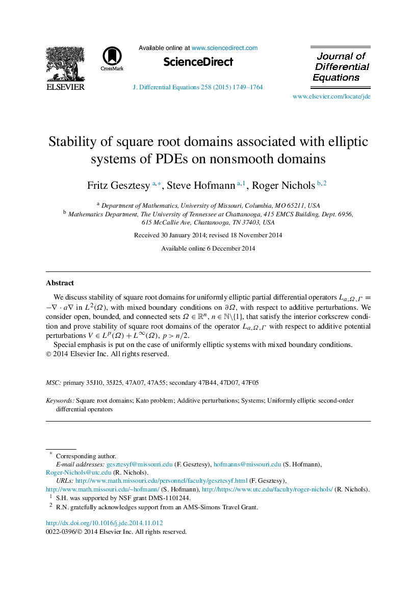 Stability of square root domains associated with elliptic systems of PDEs on nonsmooth domains