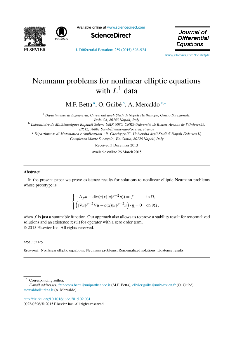 Neumann problems for nonlinear elliptic equations with L1L1 data