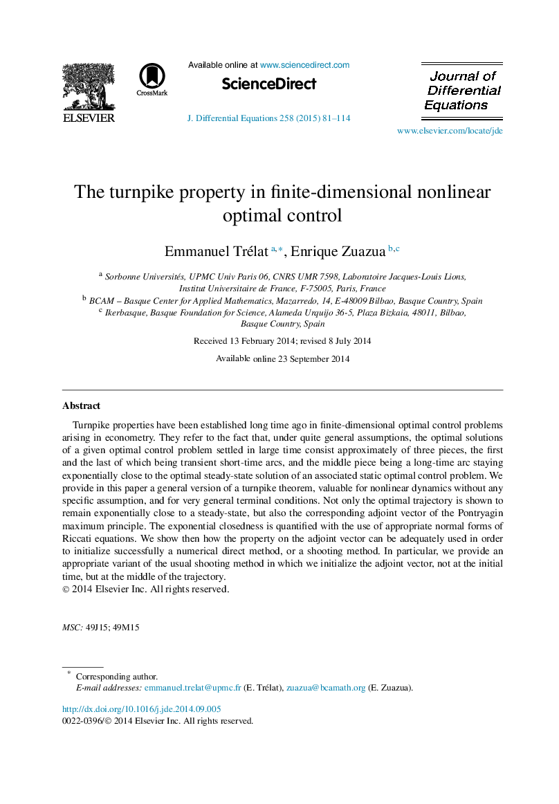 The turnpike property in finite-dimensional nonlinear optimal control