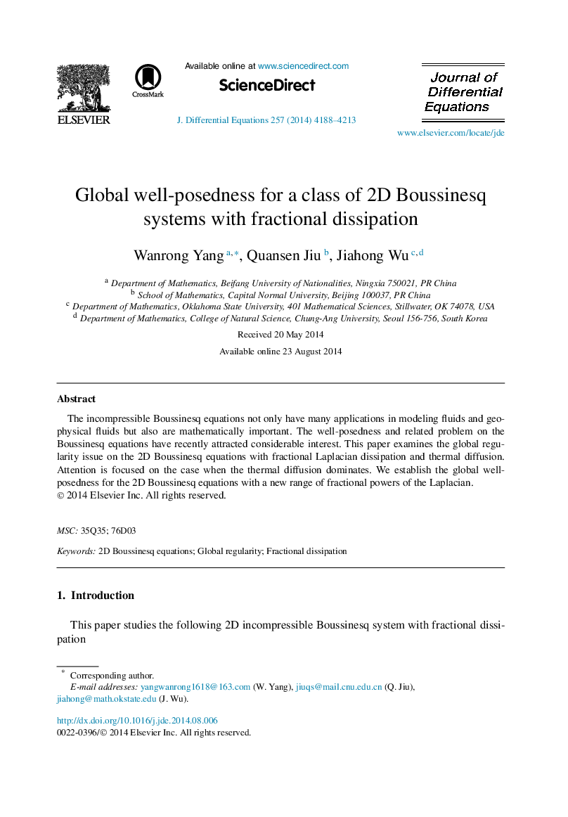 Global well-posedness for a class of 2D Boussinesq systems with fractional dissipation