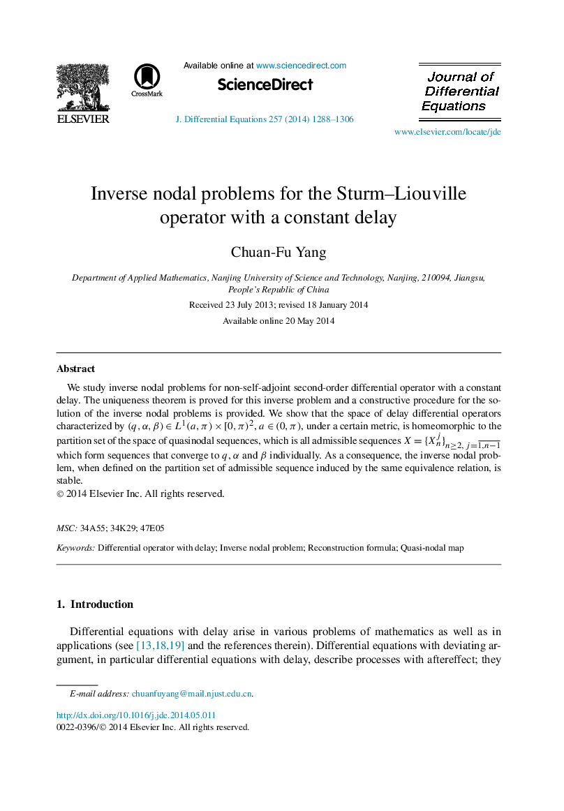 Inverse nodal problems for the Sturm–Liouville operator with a constant delay