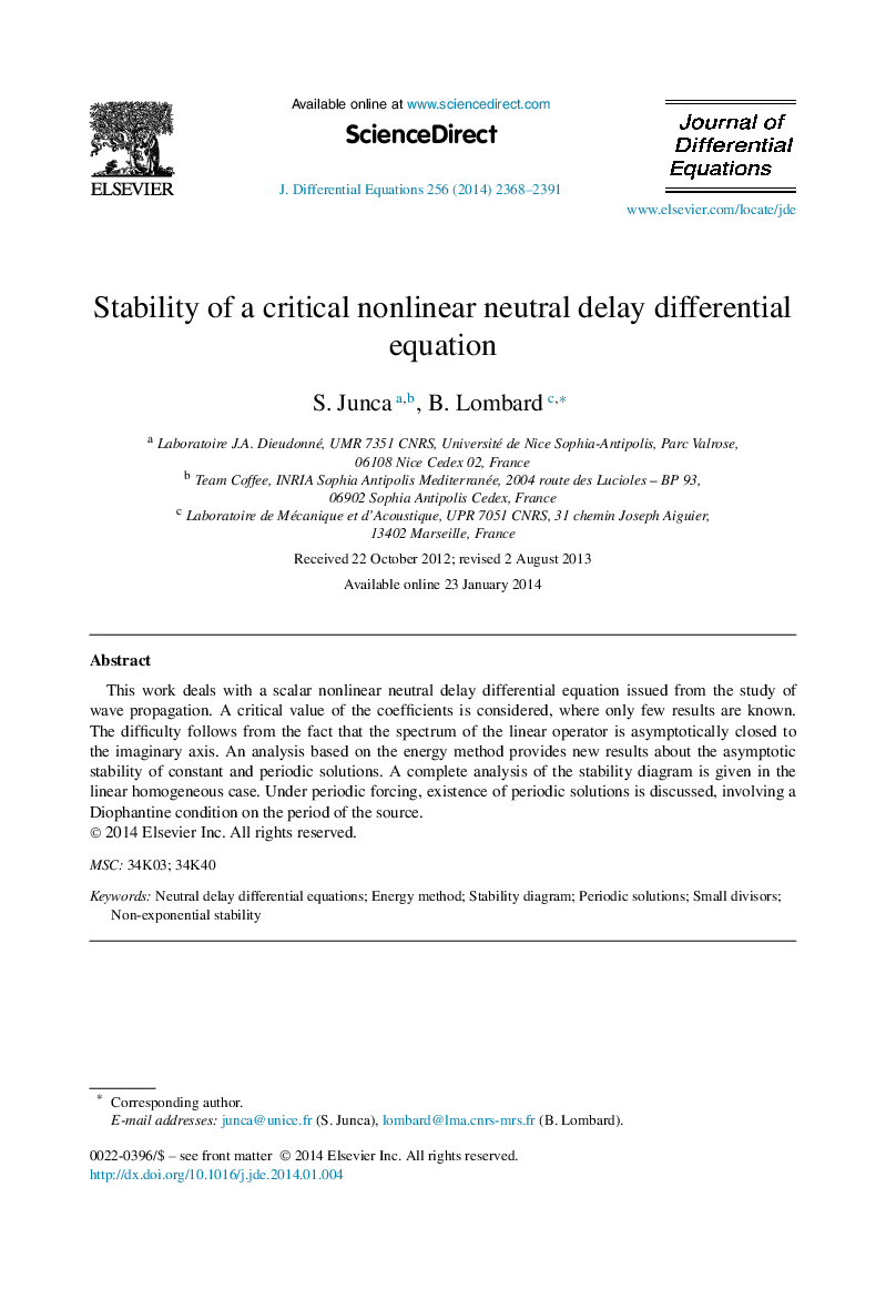 Stability of a critical nonlinear neutral delay differential equation