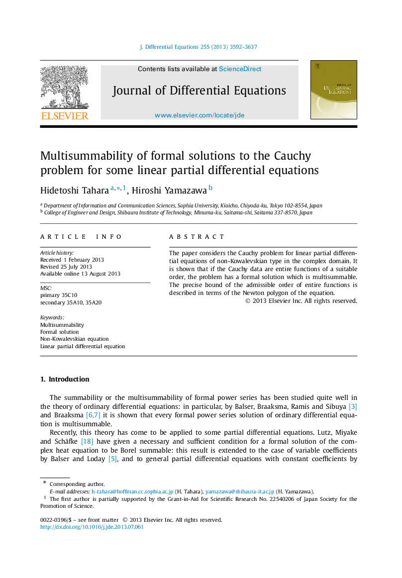 Multisummability of formal solutions to the Cauchy problem for some linear partial differential equations