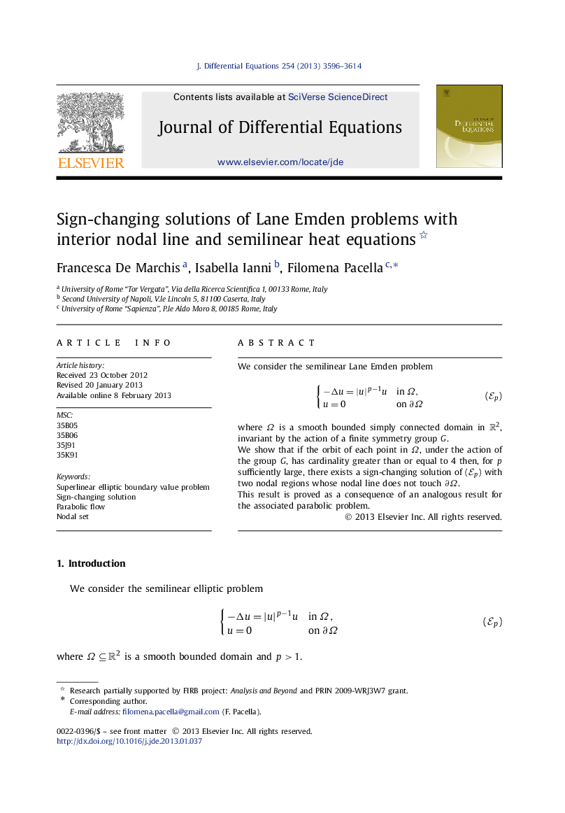 Sign-changing solutions of Lane Emden problems with interior nodal line and semilinear heat equations 