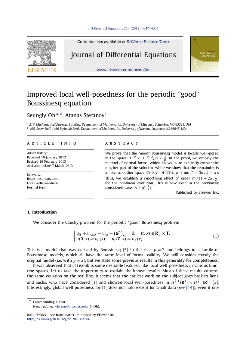Improved local well-posedness for the periodic “good” Boussinesq equation