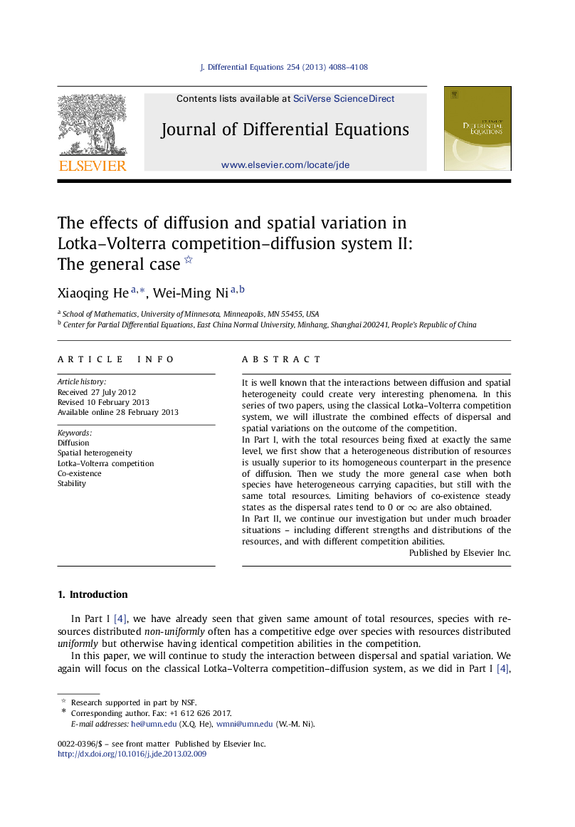 The effects of diffusion and spatial variation in Lotka–Volterra competition–diffusion system II: The general case 