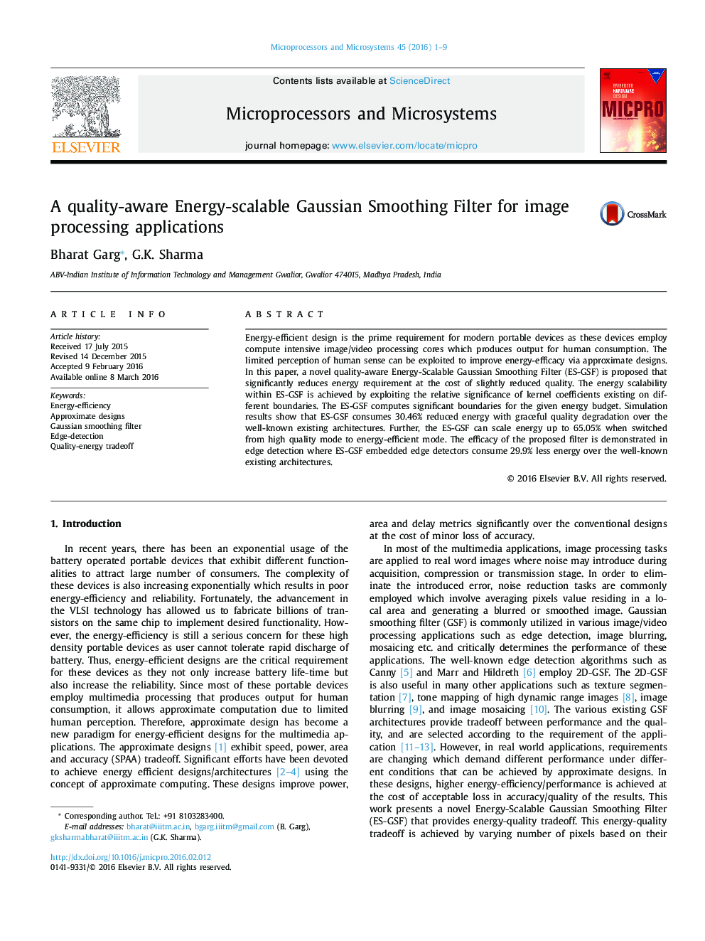 A quality-aware Energy-scalable Gaussian Smoothing Filter for image processing applications