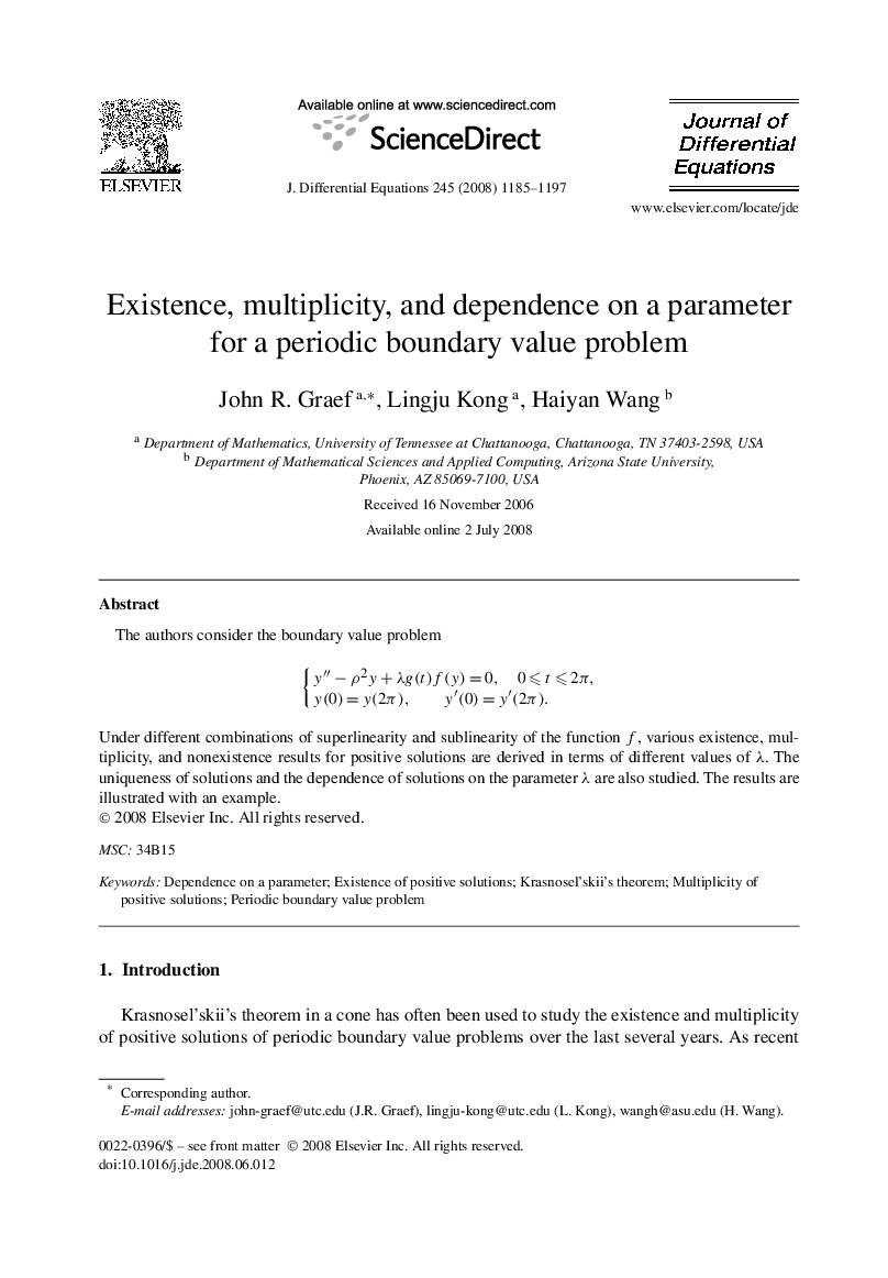 Existence, multiplicity, and dependence on a parameter for a periodic boundary value problem