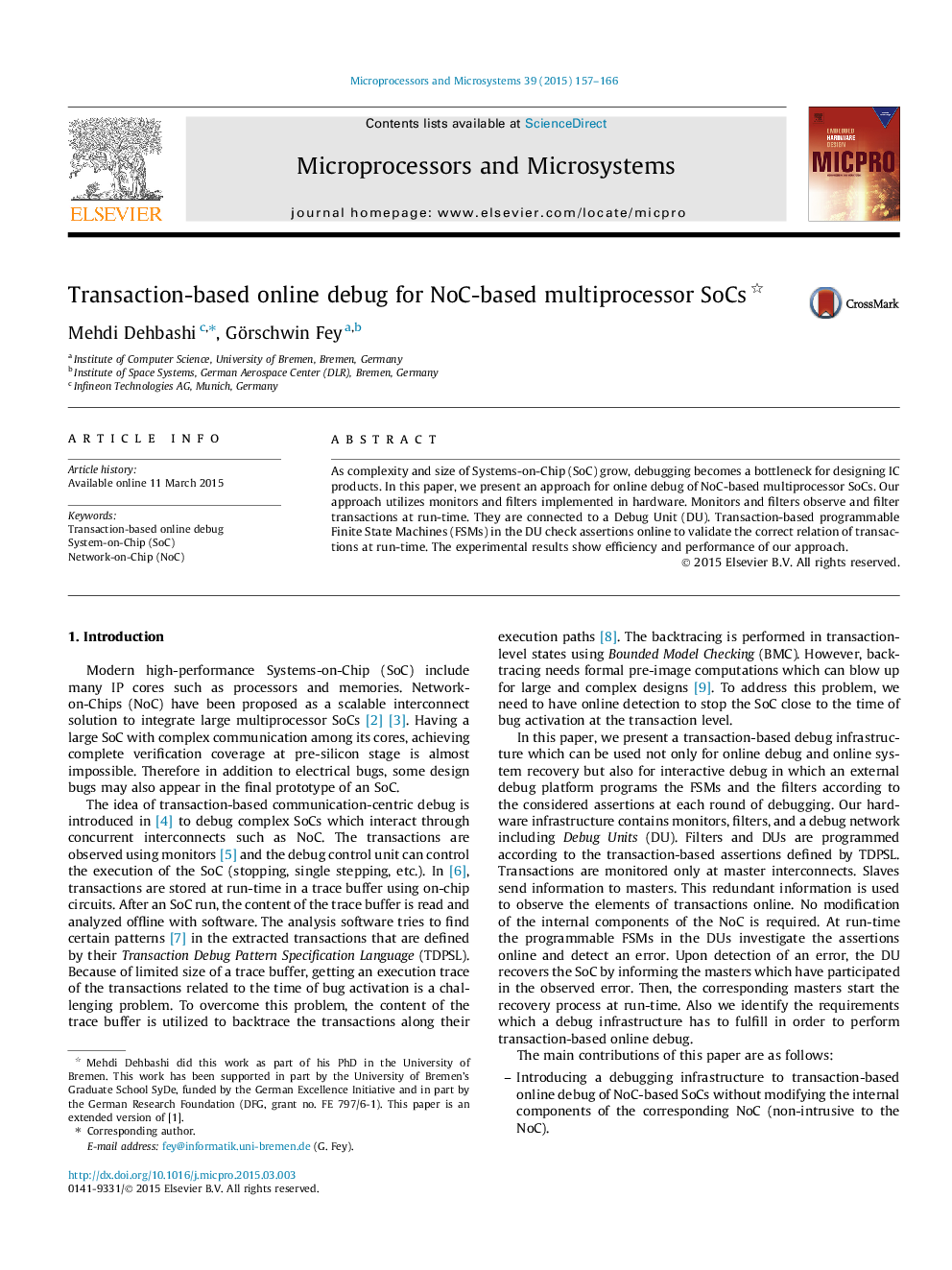 Transaction-based online debug for NoC-based multiprocessor SoCs 