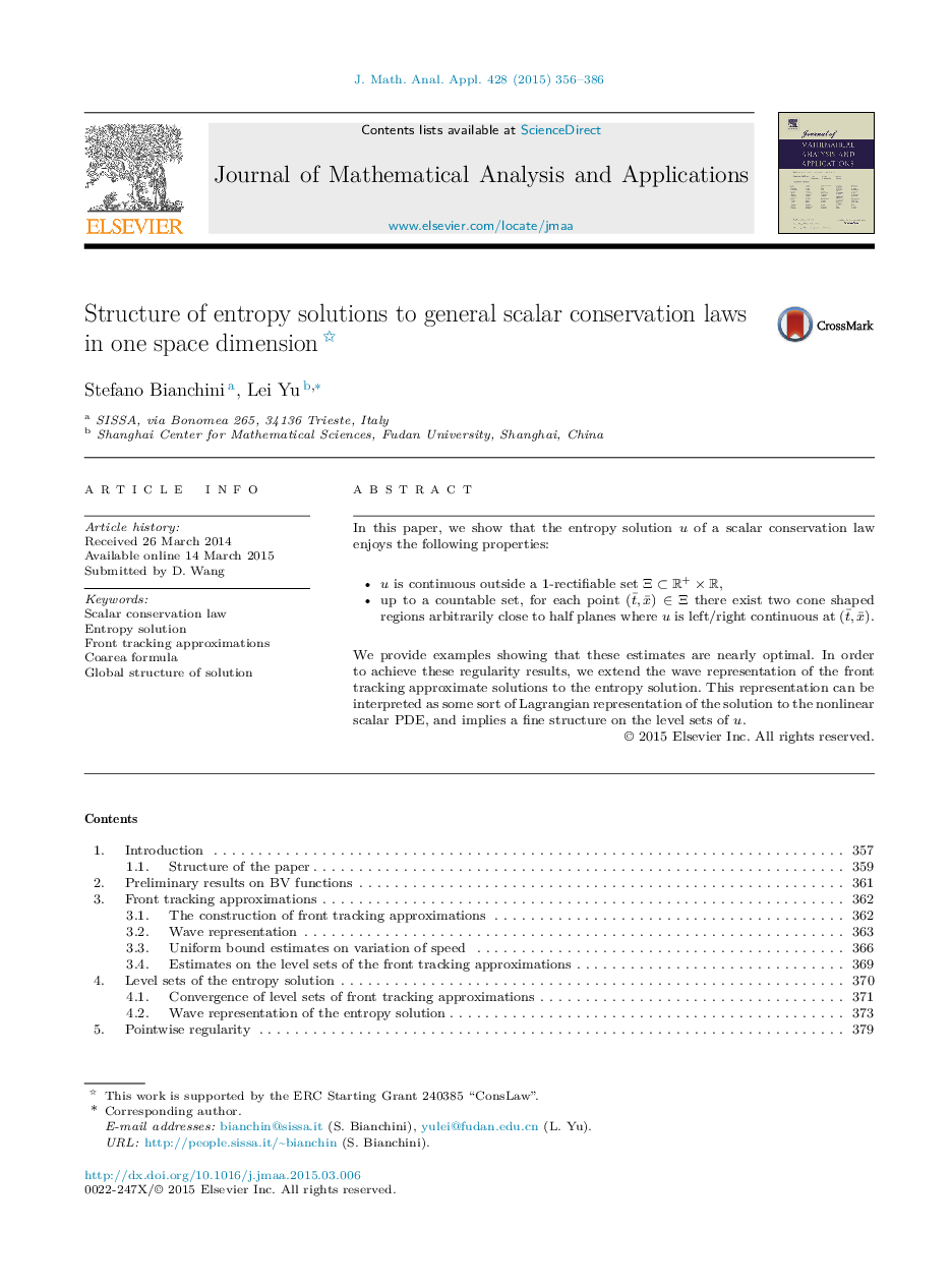 Structure of entropy solutions to general scalar conservation laws in one space dimension 