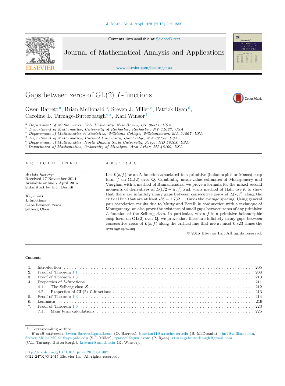 Gaps between zeros of GL(2)GL(2)L-functions