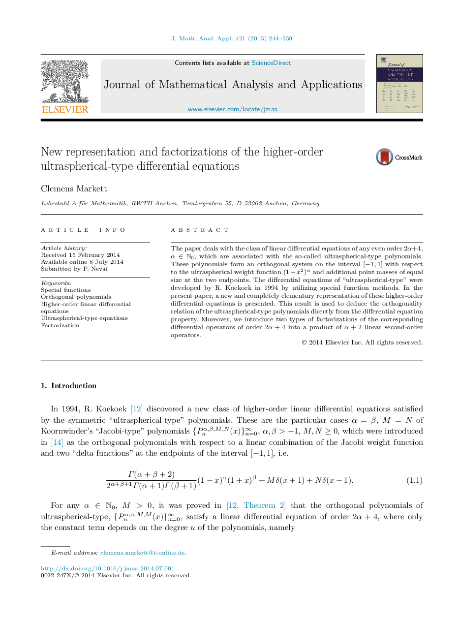 New representation and factorizations of the higher-order ultraspherical-type differential equations