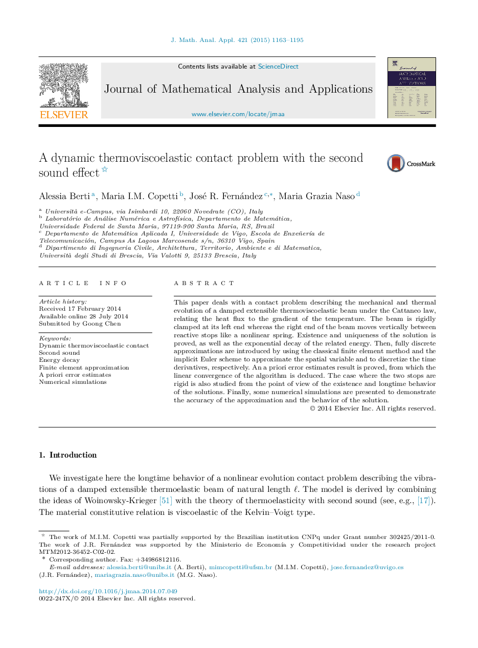 A dynamic thermoviscoelastic contact problem with the second sound effect 