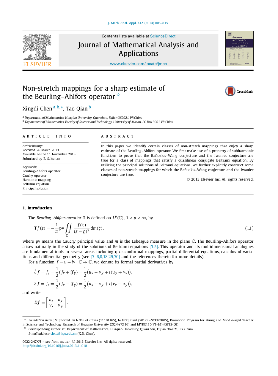 Non-stretch mappings for a sharp estimate of the Beurling–Ahlfors operator 