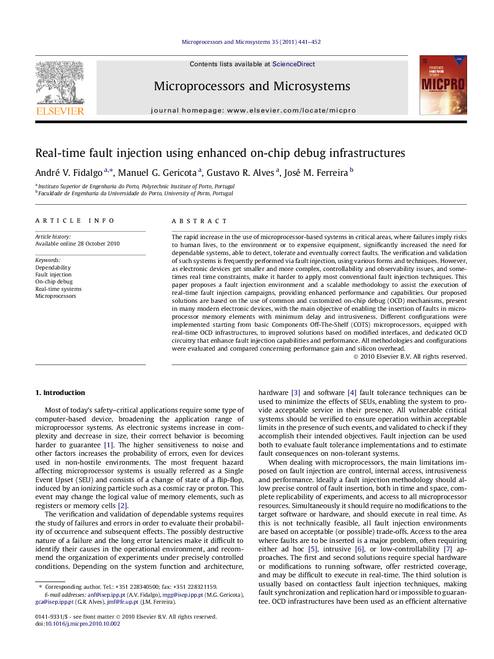 Real-time fault injection using enhanced on-chip debug infrastructures