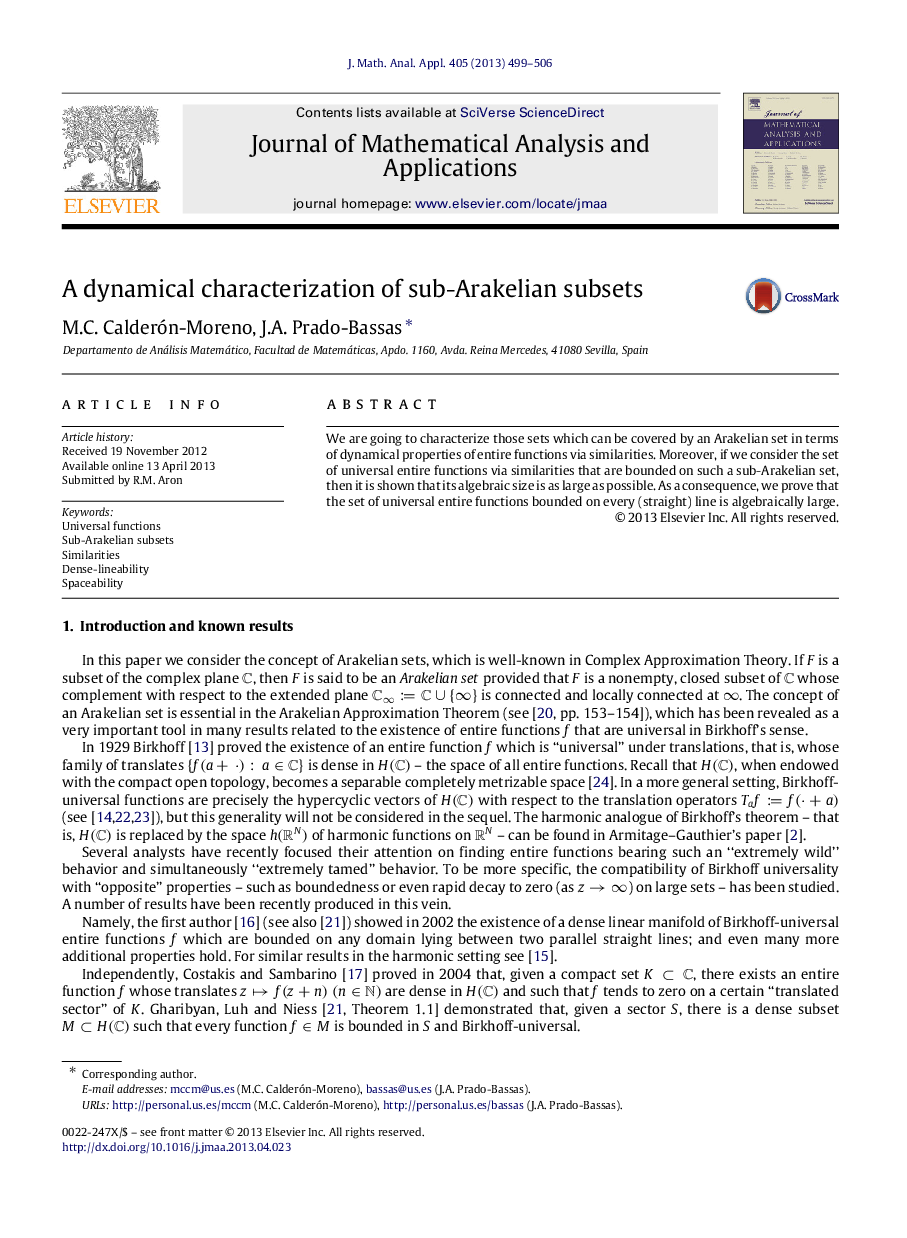 A dynamical characterization of sub-Arakelian subsets