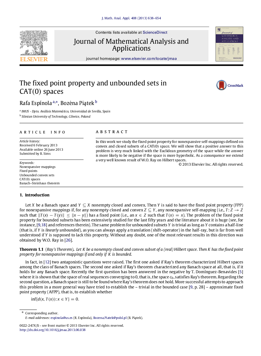 The fixed point property and unbounded sets in CAT(0) spaces