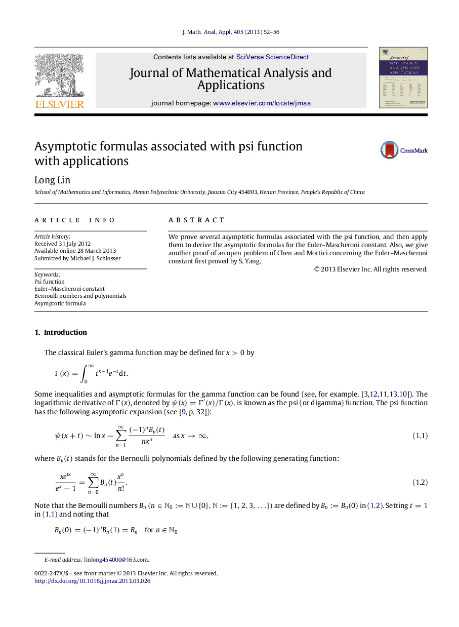 Asymptotic formulas associated with psi function with applications