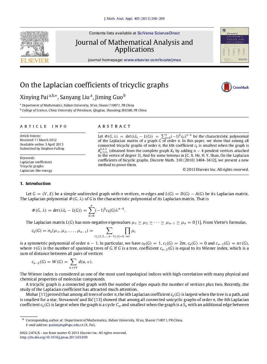 On the Laplacian coefficients of tricyclic graphs