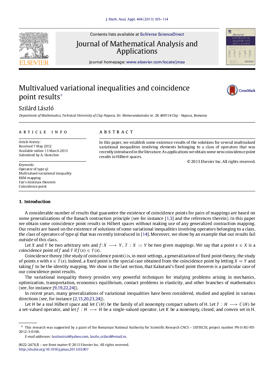 Multivalued variational inequalities and coincidence point results 