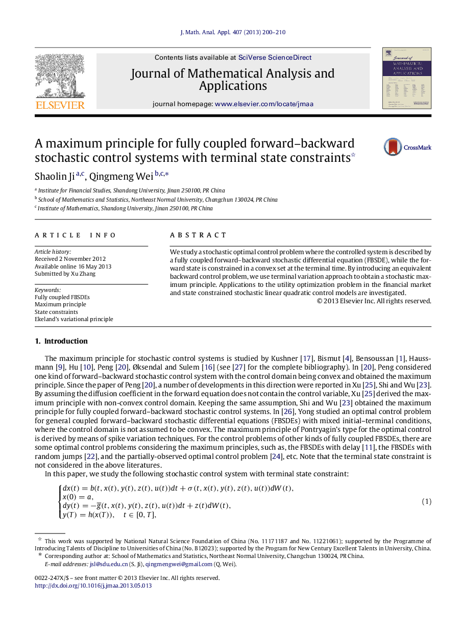 A maximum principle for fully coupled forward–backward stochastic control systems with terminal state constraints 