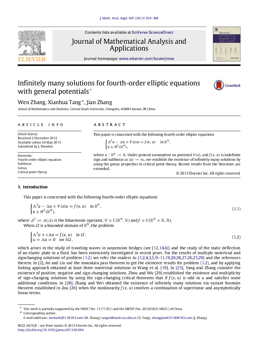 Infinitely many solutions for fourth-order elliptic equations with general potentials 