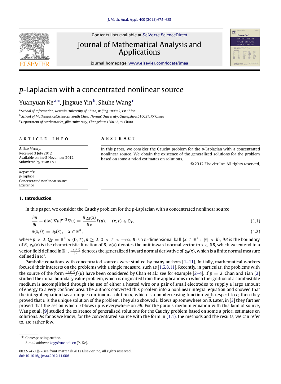 pp-Laplacian with a concentrated nonlinear source