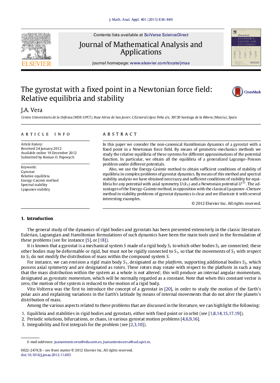 The gyrostat with a fixed point in a Newtonian force field: Relative equilibria and stability