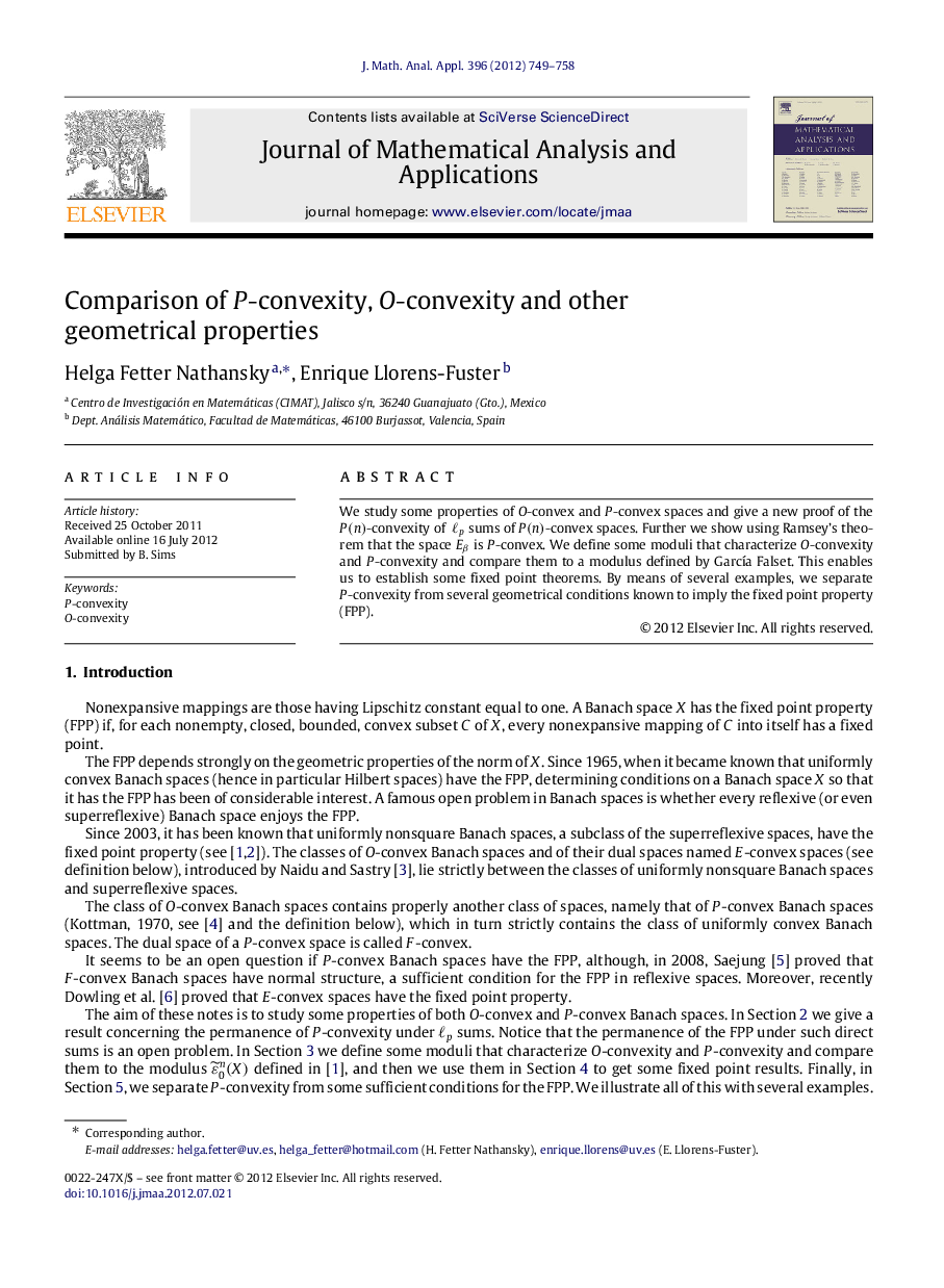 Comparison of PP-convexity, OO-convexity and other geometrical properties