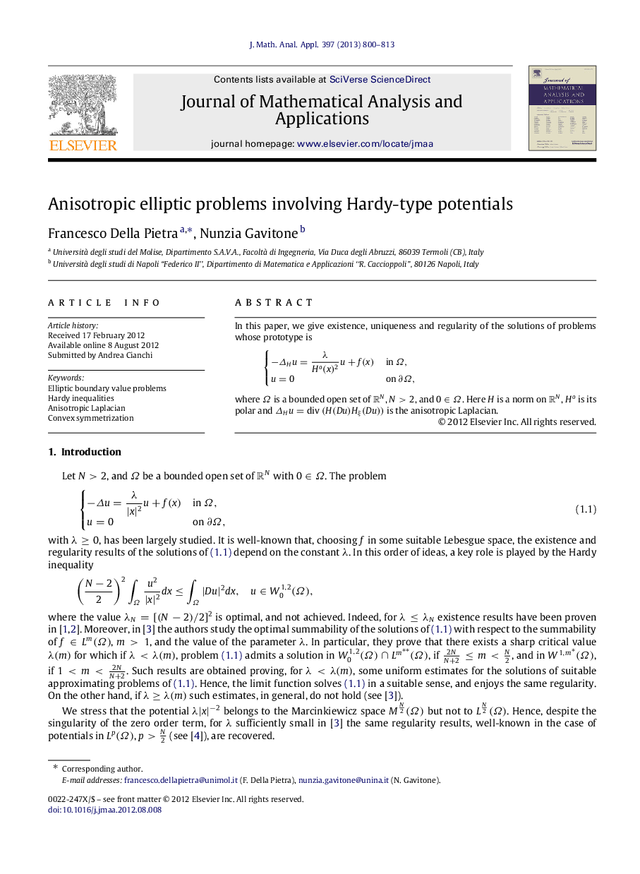 Anisotropic elliptic problems involving Hardy-type potentials