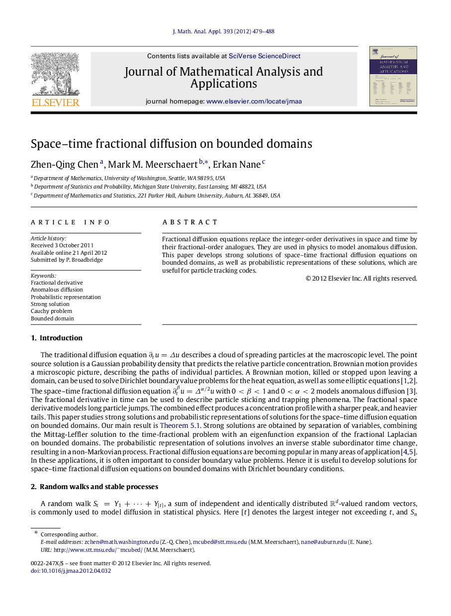 Space–time fractional diffusion on bounded domains