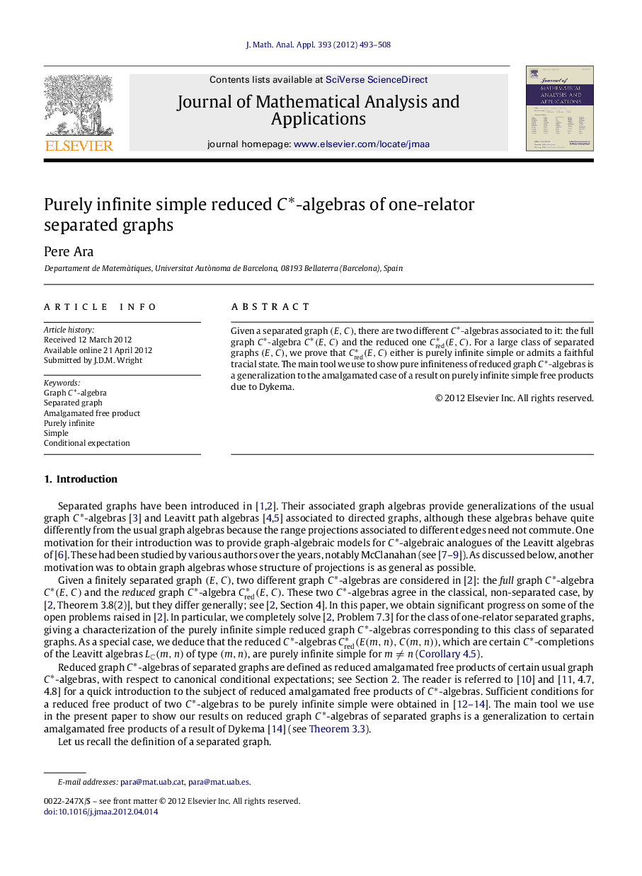 Purely infinite simple reduced C∗C∗-algebras of one-relator separated graphs