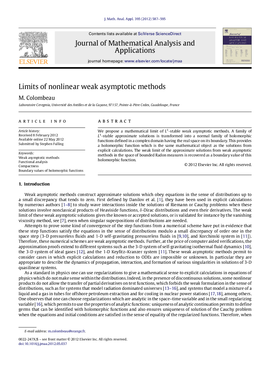 Limits of nonlinear weak asymptotic methods