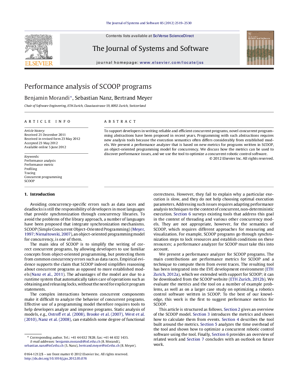 Performance analysis of SCOOP programs