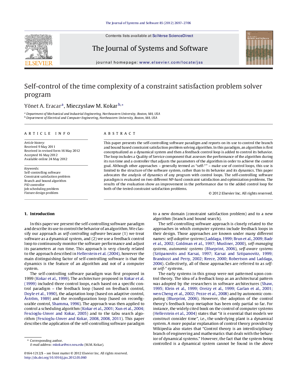 Self-control of the time complexity of a constraint satisfaction problem solver program